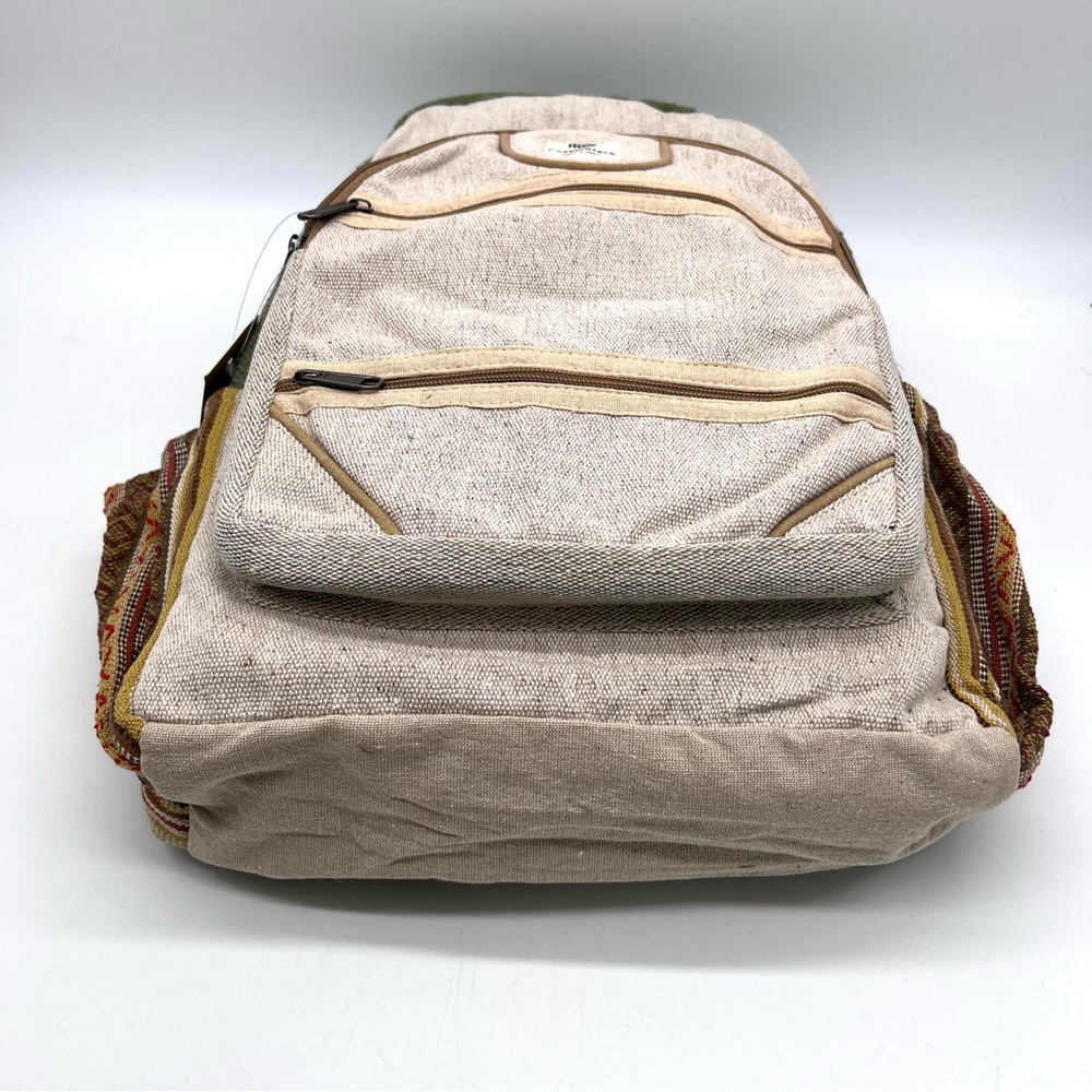Handmade Hemp Cotton Multi-pocket Backpack - Picture 9 of 10
